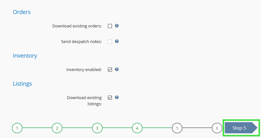 eBay orders Inventory Listings Settings