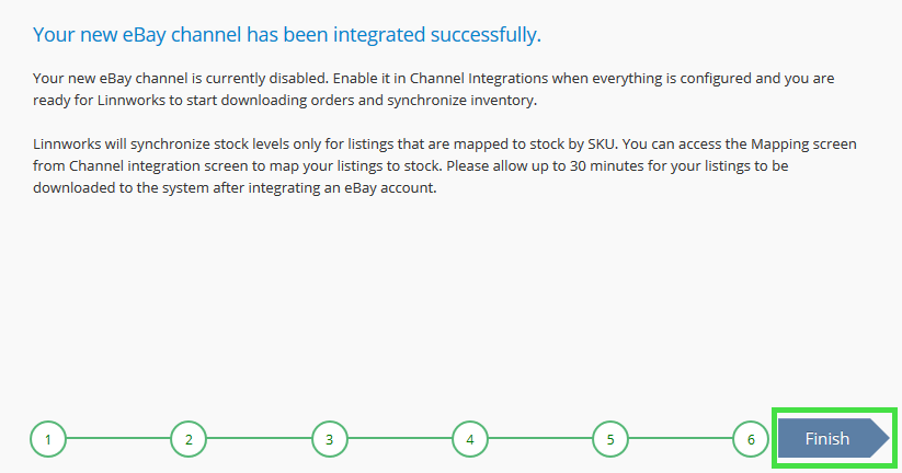 eBay Finish Integration
