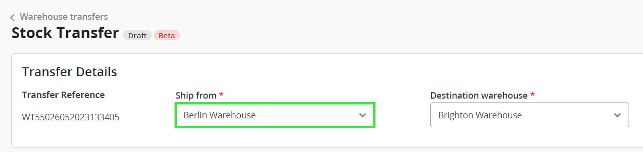 Warehouse Transfer Pack Size Chnage with Default Supplier