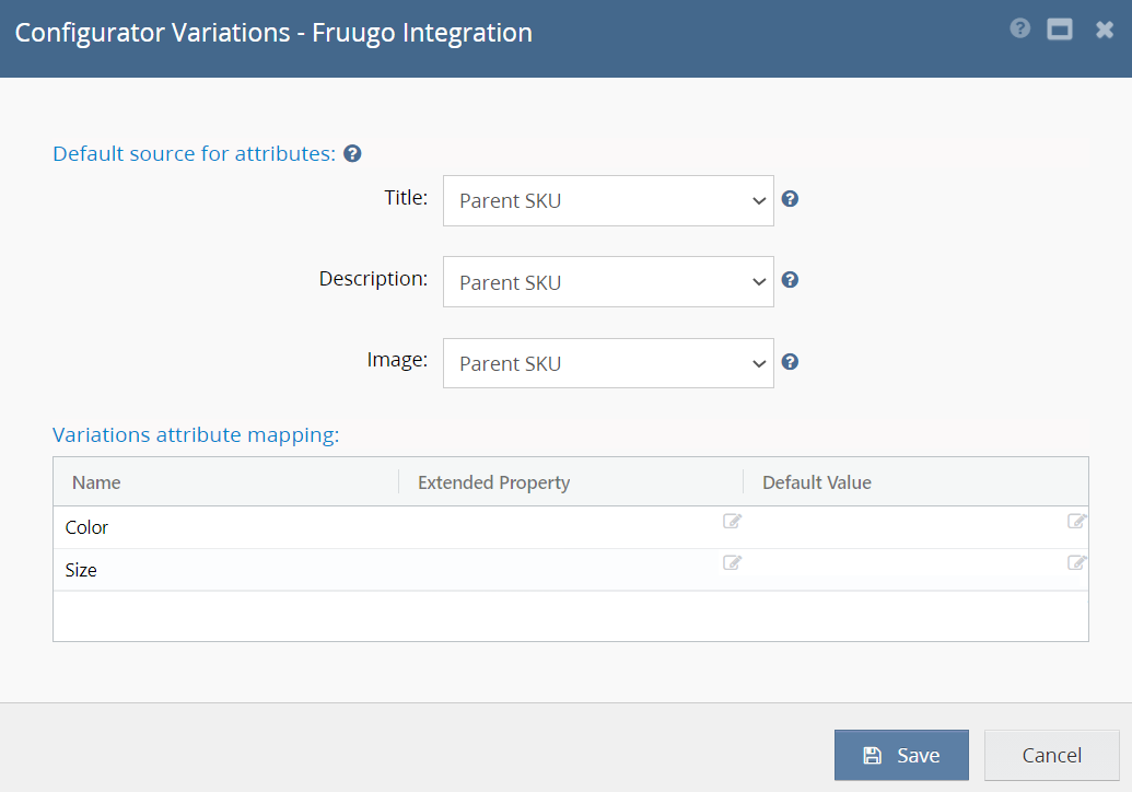 Fruugo configurator